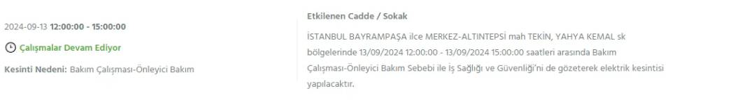 İstanbullular dikkat: BEDAŞ'tan13 Eylül cuma için elektrik kesintisi duyurusu 14